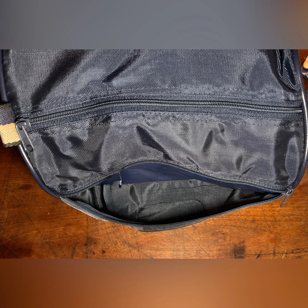 Vintage Jordache Micro Duffel Bag 2-Pocket Navy Blue Nylon 10x7x6”